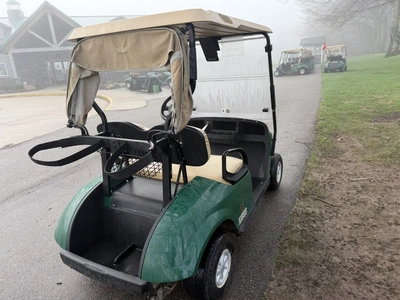 (1) 2017 E-Z-Go golf cart with a Kawasaki gas engine, model 625111G01, includes canopy, ball cover, ...