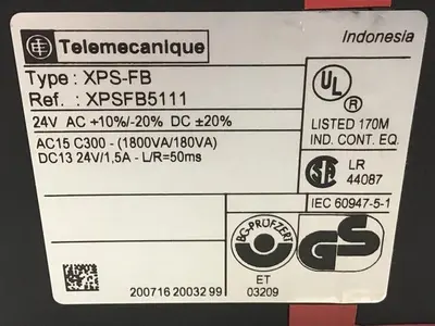 USED TELEMECANIQUE XPS-FB