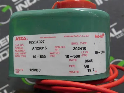 ASCO 8223A027 Red Hat Solenoid Valve New No Box