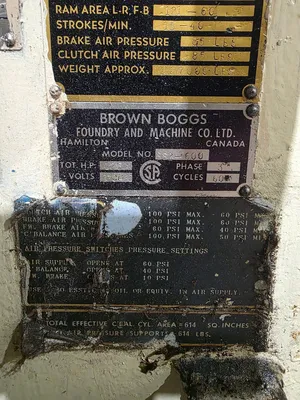 BROWN & BOGGS SS2-600-120-60 Straight Side Double Crank Press | Universal Press & Machinery (UPM) (9)