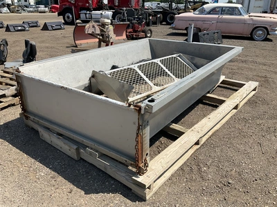 Aluminum 8’L dump box insert for a long box pickup truck, electric over hydraulic pump, no wiring or...