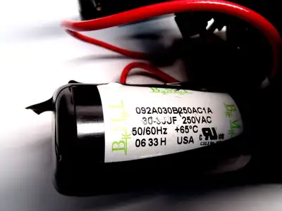USED HOFFMAN ENCLOSURE 1 HOLES CUT/ CONTACT BLOCK/ CAPACITOR
