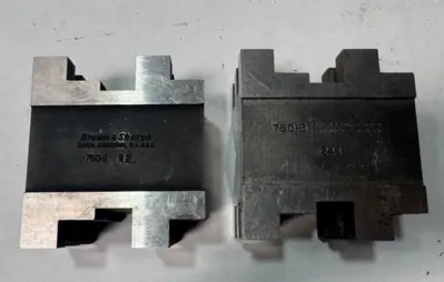 2 Brown & Sharpe 750-B V Blocks Machinist Tools USA 750-2