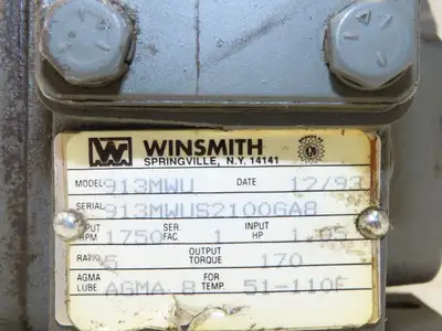 Baldor Winsmith Gearmotor 5:1 Reducer 345rpm 1Hp 460v 3ph Dual Output