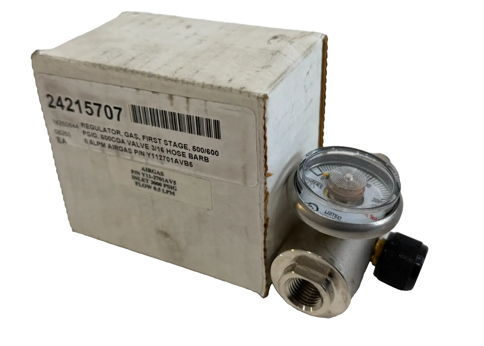 NEW AIRGAS Y11-2701AV5 CYLINDER REGULATOR Y112701AV5, Y112701AVB5