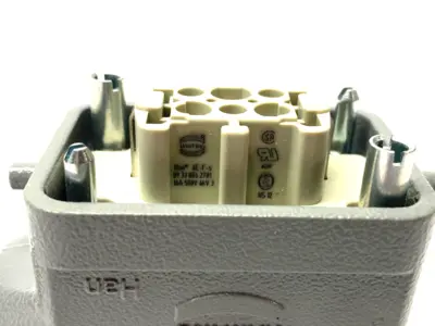 USED HARTING HAN B HOOD SIDE ENTRY LC 2PEGS M20 W/ 09330062701 INSERT