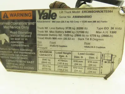 Yale Forklift Brake Pedal Master Cylinder Assembly Off ERC060GHN36TE084