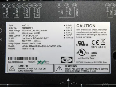 DEIF AGC 252 advanced Genset Controller 2912420010.39  Options -C2-N New
