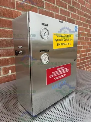 USED INTERFACE DEVICES H030/30 INTENSIFIER PUMP W/ MILLIPORE 20"X 9" X 24" ENCLOSURE