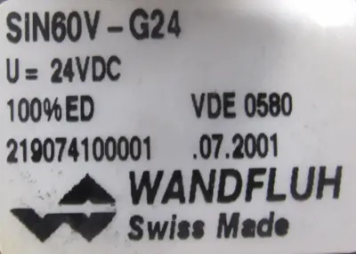 NEW WANDFLUH ZM22100-S1805 SOLENOID VALVE SIN60V-G24 ZM22100S1805