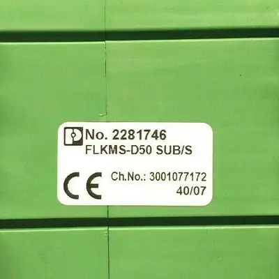 FLKMS-D50 SUB/S,2281746 | Phoenix Contact FLKMS-D50 SUB/S VARIOFACE Module 50-Pos 2281746 - Used