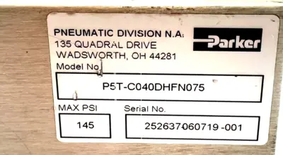 NEW PARKER P5T-C040DHFN075 SHORT STROKE THUSTER 145PSI P5TC040DHFN075