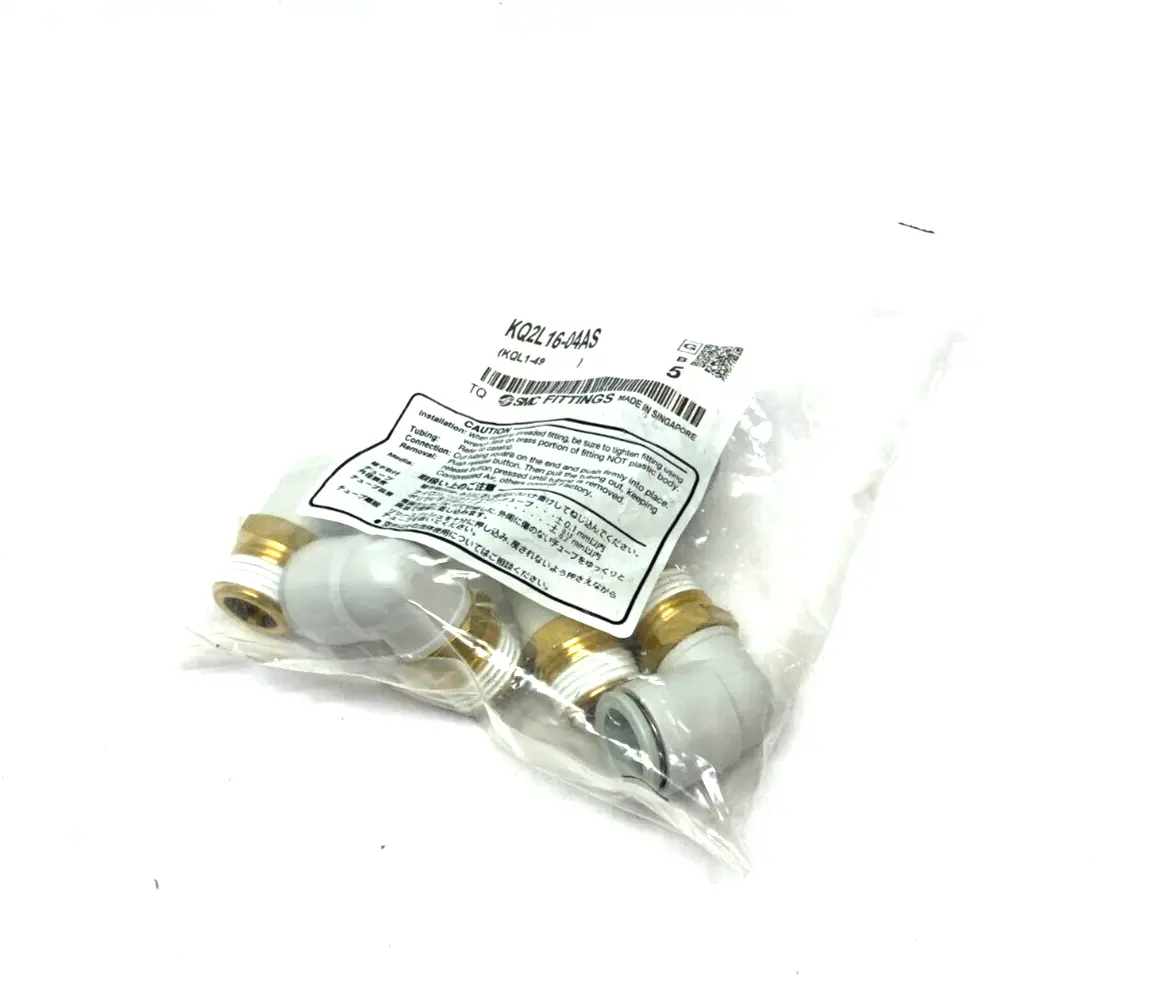 USED SMC PNEUMATIC ELBOW FITTING MALE 1/2" BSPT 16MM TUBE