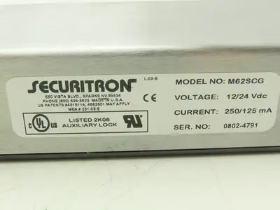 Securitron M62SCG Magnalock Electromagnetic Lock 12/24VDC 1200 lbs Holding Force