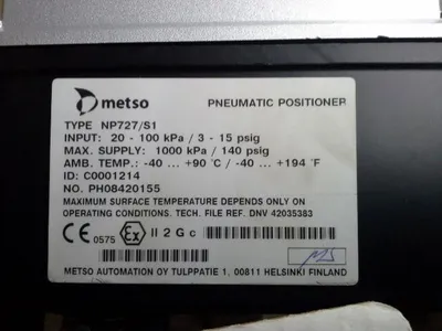 Metso / Neles Pneumatic Positioner type NP727/S1, New in Box