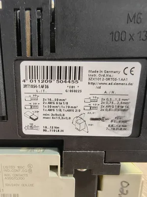 SIEMENS 3RT1054-6...6 Definite Purpose Contactors | ESS Industrial Equipment Sales (6)