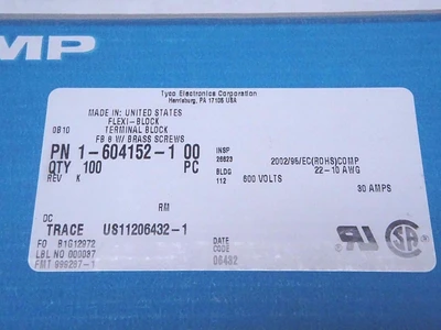 USED AMP FLEXI-BLOCK *8 TERMINAL BLOCKS BRASS SCREWS