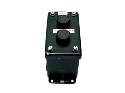 E-2PBGX | Hoffman  Pushbutton Enclosure Black w/ Allen Bradley 800E-3X10 Modules - Used