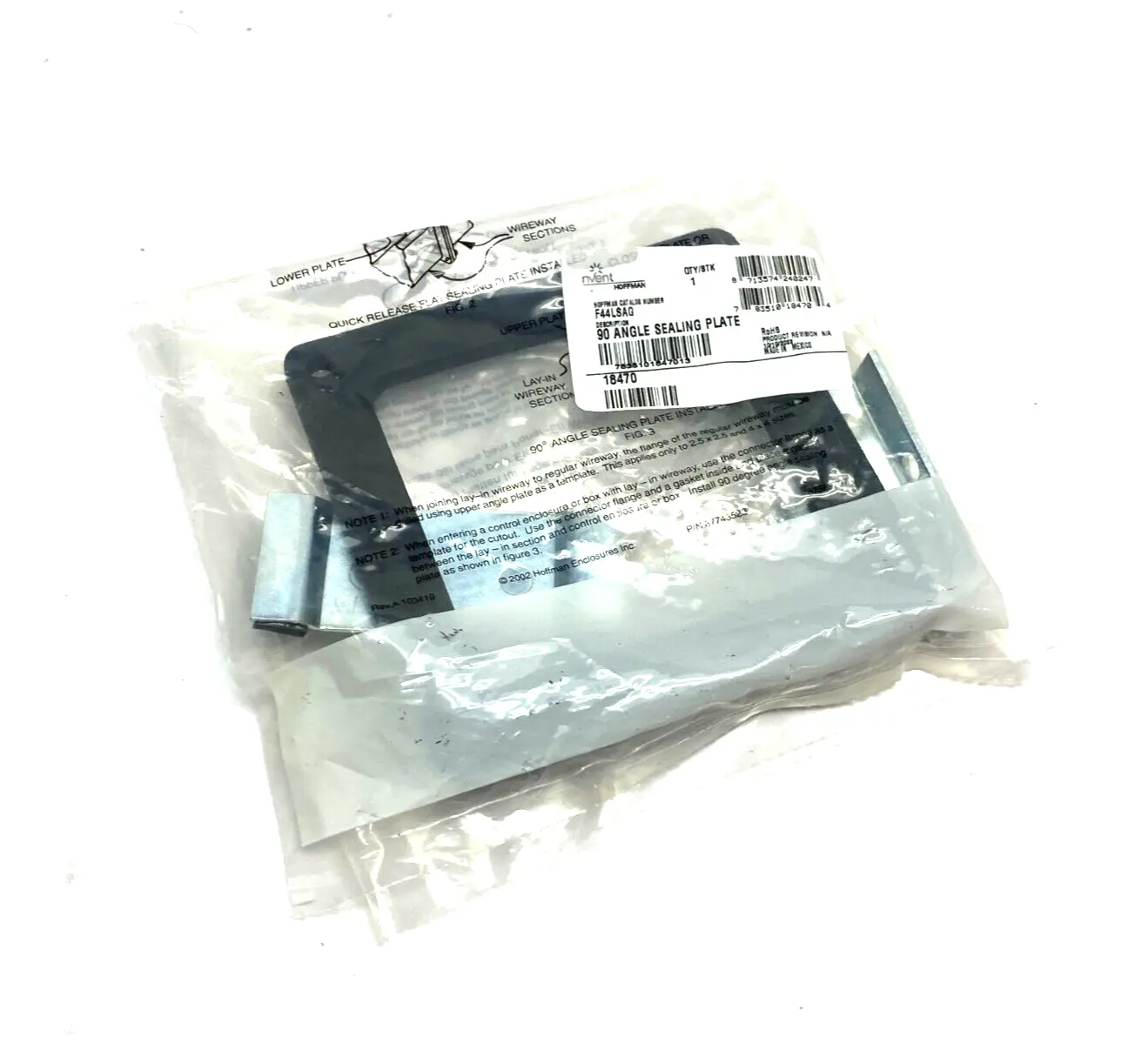 New | in-Stock Hoffman 90-Degree Angle Sealing Plate 4" x 4" Misc Electrical & Power Parts Michigan US | Maverick Industrial Sales #1398082