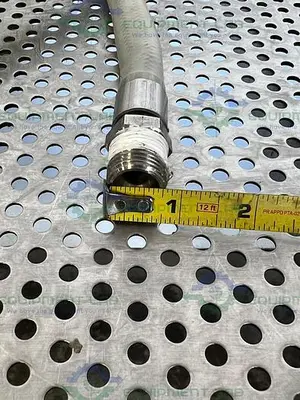USED 96" STAINLESS STEEL BRAIDED HOSE W/ PARKER FS-502-8FP CONNECTOR TO THREADED