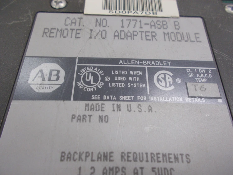 Used Allen-Bradley 1771-ASB B  Series  B  Firmware F PLC Input & Output Arizona US | ASSET CONVERSION SPECIALISTS, INC. #321140