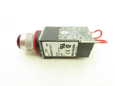 Allen Bradley 800MR-PT16R Small Round Pilot Light XFMR 120V Red Lens 22.5 mm