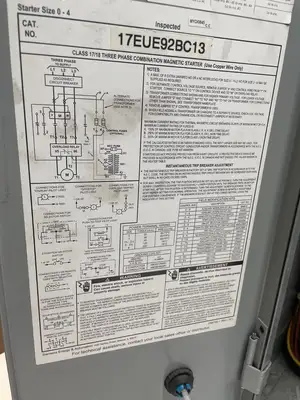 USED SIEMENS THREE PHASE COMBINATION MAGNETIC STARTER