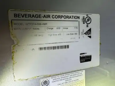 Used Beverage Air Used 27" Beverage-Air WTF27A Single Door Undercounter Worktop Freezer 120V Worktop Freezers Illinois US | Falcon Restaurant Supply #1375028