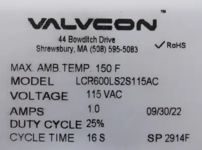 NEW VALVCON LCR600LS2S115AC VALVE ACTUATOR 2"