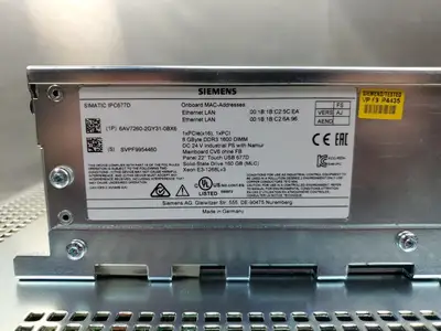 USED Siemens 22" USB 677D SIMATIC Touch Panel w/6AV7260-2GY31-0BX6 IPC Module