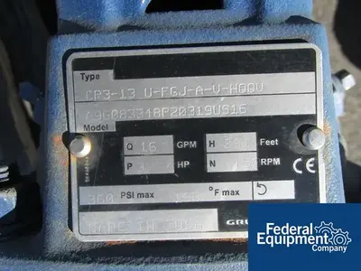 USED Grundfos GRUNDFOS PUMP, TYPE CR3-13, 3 HP