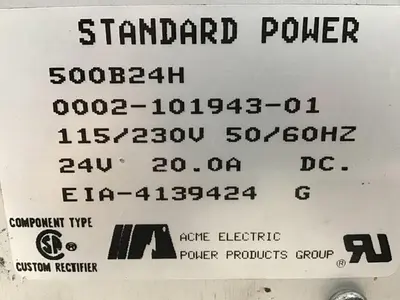 USED ACME ELECTRIC 500B24H
