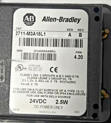 ALLEN BRADLEY 2711-M3A18L1 2711M3A18L1 OPERATOR INTERFACE PANELVIEW 300 Micro