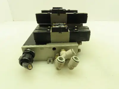 SMC VV5FS2 Plug-In 9-Station Manifold Control Unit VFS2000 Solenoid Valve Bank