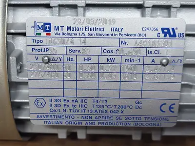 NEW 2019 MT MOTORI ELETTRICI TN63D/414