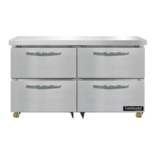 Continental SW48N-U-D 48" W Undercounter Refrigerator W/ (2) Sections & (4) Drawers, 115v