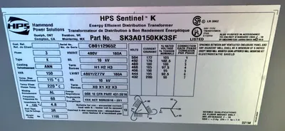 USED HAMMOND POWER SOLUTIONS SENTINEL K