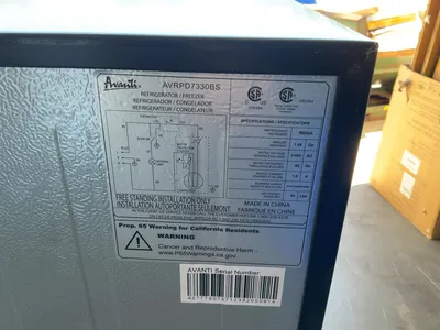 Used AVANTI AVRPD7330BS Refrigerators Michigan US | Miedema Asset Management Group #1441869