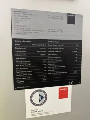 Used BYSTRONIC XACT SMART 100/3100 Press Brakes GB | Bowland Trading Ltd #1566576
