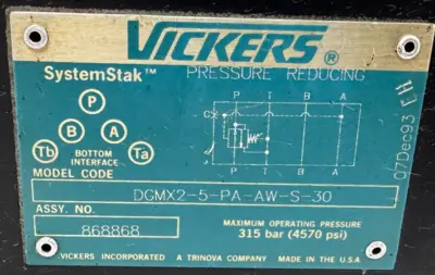 NE VICKERS DGMX2-5-PA-AW-S-30 PRESSURE REDUCING VALVE 868868