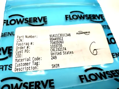 91A11C301C348 | Flowserve  Shims material 249 95445912 LOT OF 6 - New