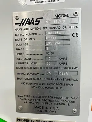 USED 2011 HAAS VF-11/40
