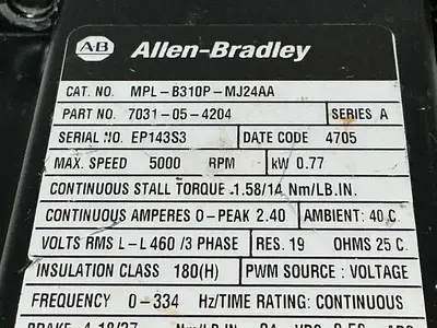USED ALLEN BRADLEY MPL-B310P-MJ24AA