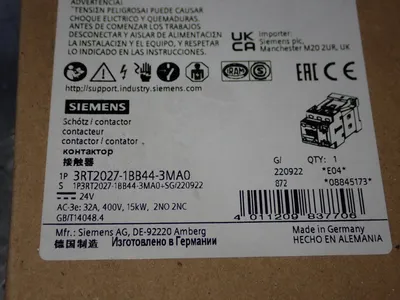 New | in-Stock SIEMENS 3RT20271BB443MA0 PLC Contactors Ohio US | HGR 24 #786951