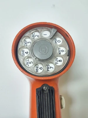 Vintage Bell System Western Electric Rotary Lineman Phone Test Butt Set (Orange)