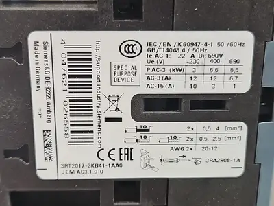 USED SIEMENS 3RT2017-2KB41-1AA0