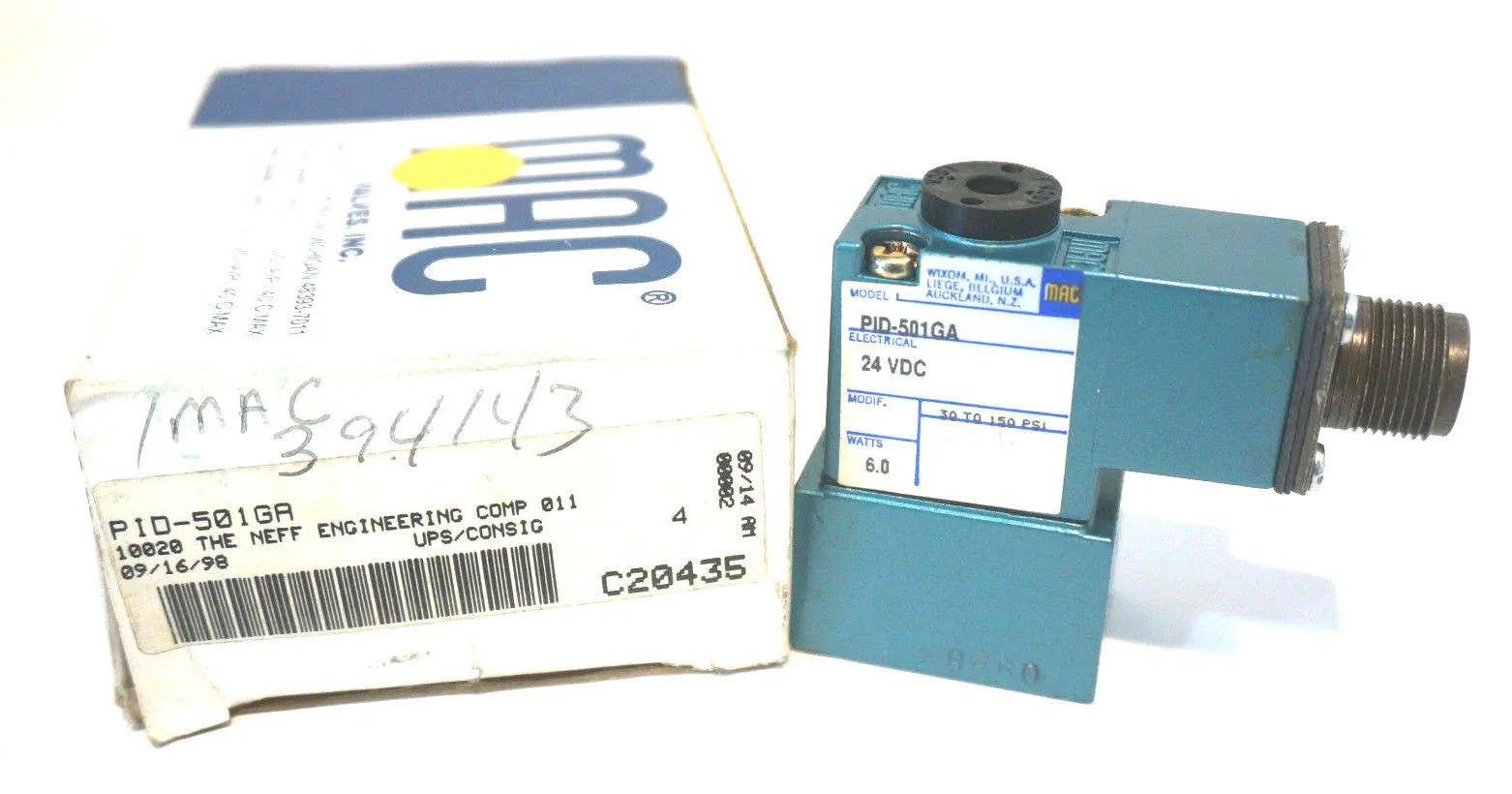 NEW MAC VALVES PID-501GA SOLENOID VALVE PID501GA