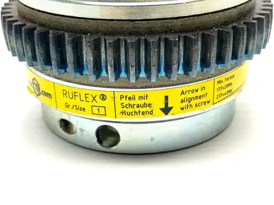 USED KTR RUFLEX® TORQUE LIMITER SIZE 1 5600RPM 1-1/2" BORE W/ KEYWAY