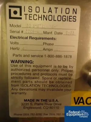 USED Isolation Technologies 54" Isolation Technologies Glove Box, S/S