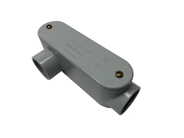 Used SCEPTER PVC CONDUIT BODY RIGHT ANGLE LINE RIGHT REMOVABLE COVER 1" Electrical Fittings Michigan US | Maverick Industrial Sales #1092774